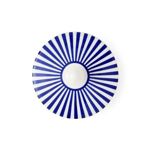 NWT Spode Steccato Covered Sugar Bowl Canister Made in England Blue White Stripe - Picture 4 of 8